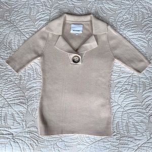 Rita Row - Collared Short Sleeve Sweater Small